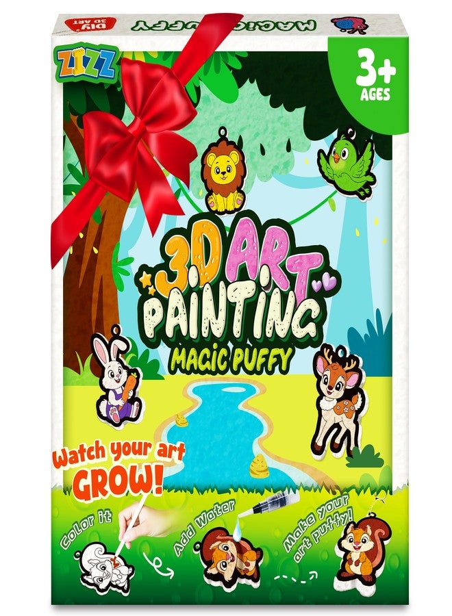 ZIZZ Z1ZZ Aqua Puffs 3D Art-Craft Kit -Aqua Art Magic Paint Set, Mess-Free Paint by Number Craft for Kids, DIY Color Inflate Activity, Easter Travel Gift for Girls & Boys Ages 4, 5, 6, 7, 8, 9, 10 - Image 1